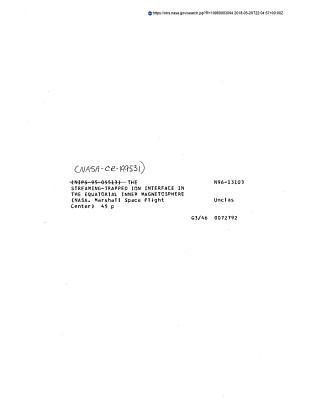 Download The Streaming-Trapped Ion Interface in the Equatorial Inner Magnetosphere - National Aeronautics and Space Administration file in ePub