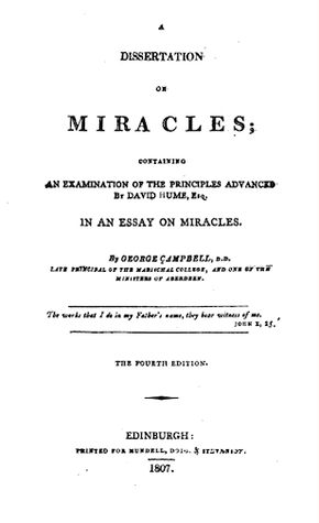 Full Download A Dissertation on Miracles: Containing an Examination of the Principles Advanced by David Hume Esq. in an Essay on Miracles - George Campbell file in ePub