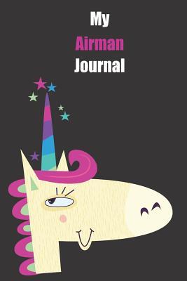 Read Online My Airman Journal: With A Cute Unicorn, Blank Lined Notebook Journal Gift Idea With Black Background Cover -  file in ePub