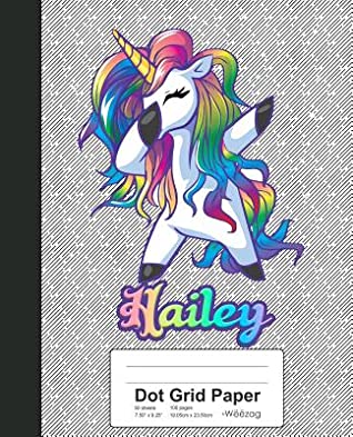 Full Download Dot Grid Paper: HAILEY Unicorn Rainbow Notebook -  file in ePub