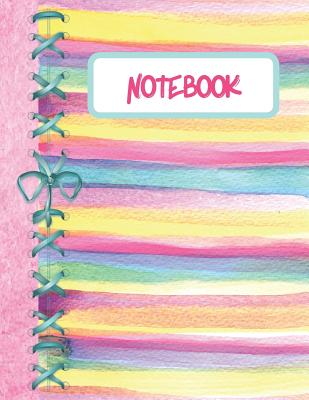 Read Online Notebook: School Watercolor Striped College Ruled Composition Writing Notebook For Girls To Write In - Writing Addict | PDF