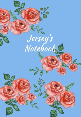 Download Jersey's Notebook: Personalized Journal - Garden Flowers Pattern. Red Rose Blooms on Baby Blue Cover. Dot Grid Notebook for Notes, Journaling. Floral Watercolor Design with First Name -  file in PDF