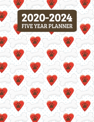 Download 2020-2024 Five Year Planner: Paw Print - Monthly Planner - 60 Month Calendar Scheduler Diary for 5 Years With Notes For Dog Lovers, Puppy Trainers, Dog Mom And Dog Dad (8.5x11) -  | PDF